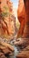 Realistic Red Canyons With Trees: A Trompe L\\\'oeil Masterpiece