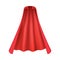 Realistic red cape for vampire or superhero costume seen from front view