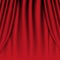 Realistic red curtain. Theatrical curtain. Vector illustration.