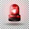 Realistic red flasher siren for cars. Emergency flashing siren.