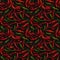 Realistic red and green chilli peppers with seeds. AI generative illustration