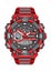Realistic red grey watch clock chronograph sport modern for men on white background vector