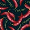 Realistic red hot chili peppers seamless pattern