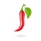 Realistic red hot natural chili pepper
