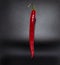 Realistic Red hot natural chili pepper on black background