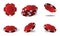 Realistic red matte casino chips for poker or roulette