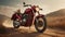 Realistic Red Motorcycle On Dirt Road - Meticulous Photorealistic Art