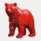 Realistic Red Tridimensional Bear Sticker With Strong Use Of Color