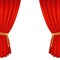 Realistic red velvet curtain