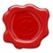 Realistic red wax seal with text: e-mail