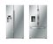 Realistic refrigerator with double doors set. Modern two chambered fridge appliance