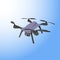 Realistic remote air drone quad-copter with camera. Vector illustration.