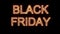 Realistic render of flickering yellow neon sign Black Friday against a brick wall. Neon sign retro style. Neon glowing