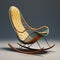 Realistic Rendered Rocking Chair With Wood And Wire Legs