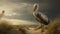Realistic Rendering Of A Pelican In Apocalyptic Dunes