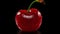 Realistic Renderings Of Cherry With Water Drops On Black Background