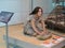 A realistic reproduction of a prehistoric woman in the permanente exhibition of the famous Science