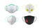 Realistic respiratory medical face masks set collection