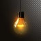 Realistic retro light bulb