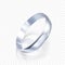 Realistic ring from white gold or silver. 3D render of platinum ring with shadow and reflection. Vector illustration isolated on