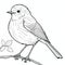 Realistic Robin Coloring Page For Toddlers