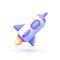 Realistic rocket 3d Vector design illustration. Space futuristic creative design. Design element