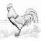 Realistic Rooster Coloring Page With Coastal Scenery