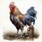 Realistic Rooster Illustration With Water Can - Detailed Concept Art