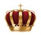 Realistic royal crown. Imperial gold luxury monarchy medieval crown for heraldic sign isolated