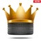 Realistic rubber tire with a golden crown