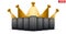 Realistic rubber tires banner with a golden crown