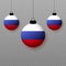 Realistic Russia Flag with flying light balloons