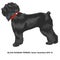 Realistic russian black terrier in profile, closeup, full size, isolated