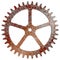 Realistic rusty machine gear, cogwheel vector illustration