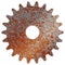 Realistic rusty machine gear, cogwheel vector illustration