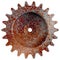 Realistic rusty machine gear, cogwheel vector illustration