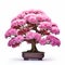 Realistic Sakura Bonsai Tree: Hyper-detailed Pink Flower Bowl