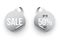 Realistic sales tags in silver circle design set