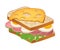 Realistic Sandwich with Greenery and Wurst Vector Food Item. Fast Food Concept