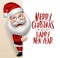 Realistic Santa Claus Cartoon Character Showing Merry Christmas