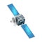 Realistic satellite. 3d satelite vector illustration. Wireless satellite technology