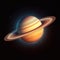 Realistic Saturn planet in the space. Beautiful illustration picture. Generative AI