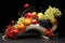 Realistic Sculpture with fruit. Generate Ai