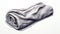 Realistic Sculpture: Grey Towel With Soft Gradients And Digital Enhancement