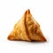 Realistic Sculpture Of Sarson Samosas On White Background