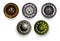 realistic sewing button jeans collection. set of sewing buttons isolated on white background.