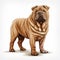 Realistic Shar Pei Dog Illustration On White Background