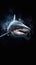 Realistic Shark on Dark Background AI Generated