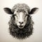 Realistic Sheep Head Illustration With Charming Character And Detailed Rendering
