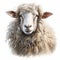 Realistic Sheep Portrait On White Background - Artistic Digital Illustration